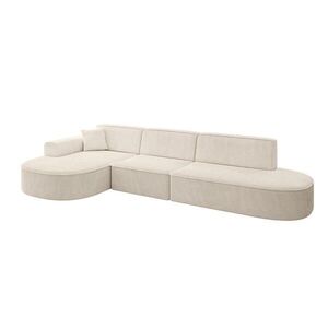 ALTDECOR ROHOVÁ SEDACÍ SOUPRAVA s otomanem vlevo MARI-L2 – 328 x 171 x 79 cm, béžový manšestr obraz