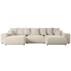 ALTDECOR SEDACÍ SOUPRAVA s funkcí lůžka ESKAR-U – 364 x 176 x 72 cm, béžový velur obraz