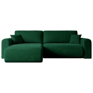 ALTDECOR ROHOVÁ SEDACÍ SOUPRAVA s funkcí lůžka a úložným prostorem ORRO-L – 272 × 145 × 83 cm, zelený velur obraz