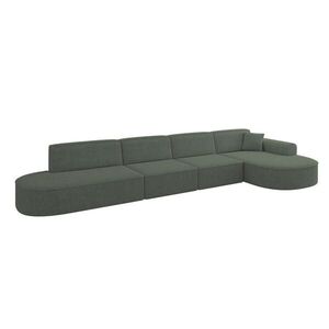ALTDECOR ROHOVÁ SEDACÍ SOUPRAVA s otomanem vpravo MARI-L3 – 413 × 171 × 79 cm, zelená látka obraz