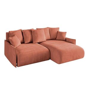 ALTDECOR ROHOVÁ SEDACÍ SOUPRAVA s otomanem vpravo ONESK-L -v1 216x177x72 meruňkový velur obraz