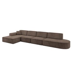 ALTDECOR ROHOVÁ SEDAČKA s otomanem vlevo IREA-L3-v3 – 412 × 165 × 77 cm, hnědá obraz