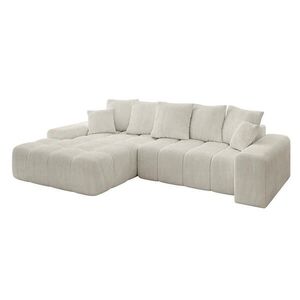 ALTDECOR ROHOVÁ SEDACÍ SOUPRAVA s otomanem vlevo ENSI-L – 267 × 164 × 69 cm, krémová obraz
