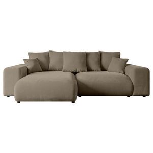 ALTDECOR ROHOVÁ SEDAČKA, otoman vlevo ESKAR-L 266x176x72 hnědý velur obraz
