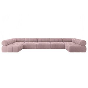 ALTDECOR SEDACÍ SOUPRAVA modulární Garvo-U3 – 475 x 190 x 70 cm, růžová látka manšestr obraz
