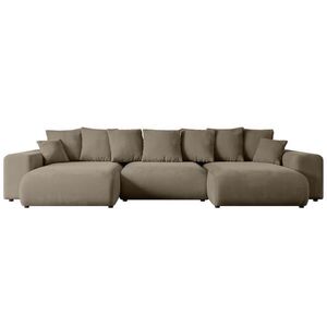 ALTDECOR SEDACÍ SOUPRAVA s funkcí lůžka ESKAR-U – 364 x 176 x 72 cm, hnědá barva, velur obraz