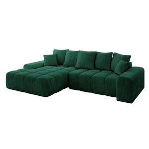 ALTDECOR ROHOVÁ SEDACÍ SOUPRAVA s otomanem vlevo ENSI-L – 267 x 164 x 69 cm, tmavě zelená obraz