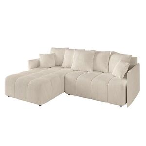 ALTDECOR ROHOVÁ SEDACÍ SOUPRAVA s otomanem vlevo LONLI-L 251x189x68 béžový manšestr obraz