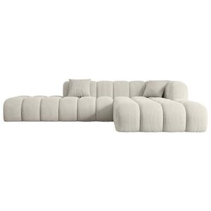 ALTDECOR ROHOVÁ SEDACÍ SOUPRAVA s otomanem vpravo OLEA-L2 – 289 × 176 × 71 cm krémová obraz
