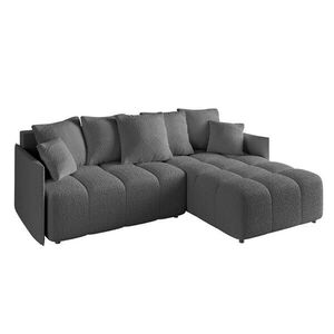 ALTDECOR ROHOVÁ SEDACÍ SOUPRAVA s otomanem vpravo LONLI-L 251x189x68 platinová barva, buklé obraz