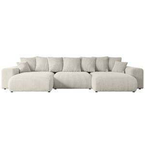 ALTDECOR SEDACÍ SOUPRAVA s funkcí lůžka ESKAR-U – 364 x 176 x 72 cm, krémový manšestr obraz