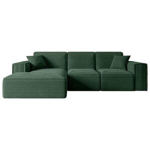 ALTDECOR ROHOVÁ SEDACÍ SOUPRAVA s otomanem vlevo SERRA-L – 266 × 169 × 80 cm, zelený manšestr obraz