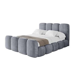 ALTDECOR ČALOUNĚNÁ POSTEL s úložným prostorem, zánožím a lamelovým roštem, americká postel bez matrace – KALA-Z 120x200 šedá obraz