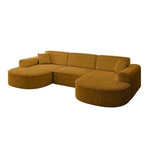 ALTDECOR SEDACÍ SOUPRAVA MARI-U1 – 303 x 171 x 79 cm, hořčicově žlutý manšestr obraz