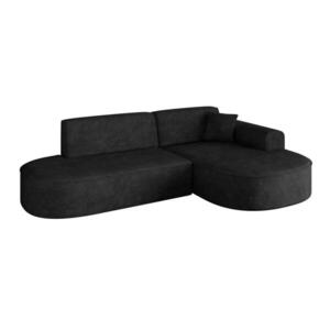 ALTDECOR ROHOVÁ SEDACÍ SOUPRAVA s otomanem vpravo MARI-L1 – 243 × 171 × 79 cm, černý velur obraz