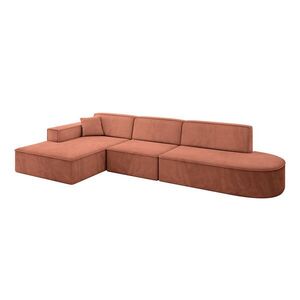 ALTDECOR ROHOVÁ SEDAČKA s otomanem vlevo IREA-L2-v4 – 327 x 165 x 77 cm, barva Apricot obraz