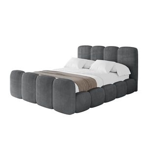 ALTDECOR ČALOUNĚNÁ POSTEL s úložným prostorem, zánožím a lamelovým roštem, americká postel bez matrace – KALA-Z 200 x 200 tmavě šedá obraz