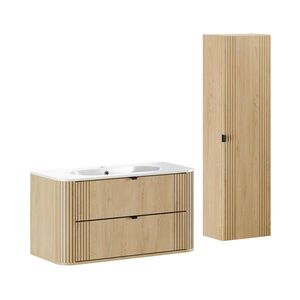Petits-meubles KOUPELNOVÝ NÁBYTEK 100cm Mila 2er-Set Světlý dub obraz