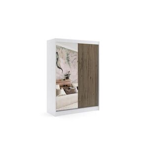 ALTDECOR ŠATNÍ SKŘÍŇ VILAN s zrcadlem – 150 cm – bílá | dub wotan obraz