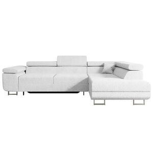 ALTDECOR ROHOVÁ SEDACÍ SOUPRAVA s funkcí lůžka a úložným prostorem GUSA-L 272x202x107 cm bílá buklé obraz