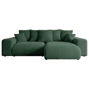 ALTDECOR ROHOVÁ SEDACÍ SOUPRAVA s otomanem vpravo ESKAR-L 266x176x72 zelený manšestr obraz