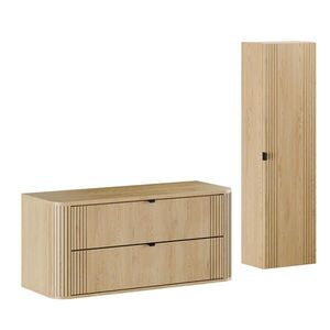 Petits-meubles KOUPELNOVÝ NÁBYTEK 120.4cm Mila 2er-Set Světlý dub obraz