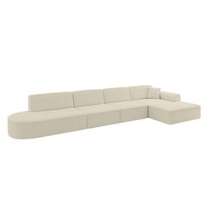 ALTDECOR ROHOVÁ SEDACÍ SOUPRAVA s otomanem vpravo IREA-L3-v3 – 412 × 165 × 77 cm, béžová obraz