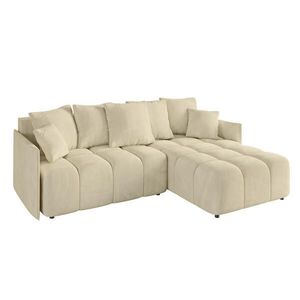 ALTDECOR ROHOVÁ SEDACÍ SOUPRAVA s otomanem vpravo LONLI-L 251x189x68 šedohnědý velur obraz
