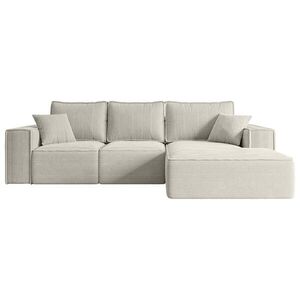 ALTDECOR ROHOVÁ SEDACÍ SOUPRAVA s funkcí lůžka a úložným prostorem SERRA-L-S – 266 x 161 x 87 cm, krémový manšestr obraz