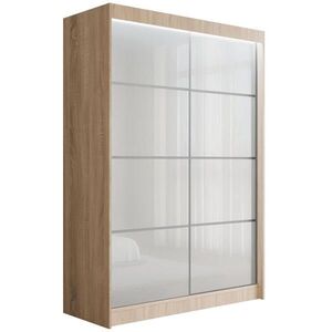 ALTDECOR ŠATNÍ SKŘÍŇ PEKA III s LED – 150 cm – Sonoma dub | bílá obraz