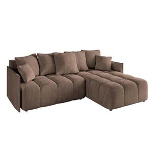 ALTDECOR ROHOVÁ SEDACÍ SOUPRAVA s otomanem vpravo LONLI-L 251x189x68 hnědý velur obraz