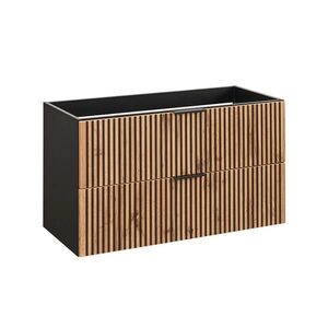 Petits-meubles SKŘÍŇKA POD UMYVADLO 100.2cm Gaia Dubové dřevo a černá barva obraz