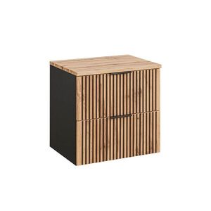 Petits-meubles SKŘÍŇKA POD UMYVADLO 60.6cm Gaia Dubové dřevo a černá barva obraz