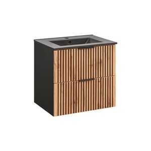Petits-meubles UMYVADLO 60.2cm Gaia Dubové dřevo a černá barva obraz