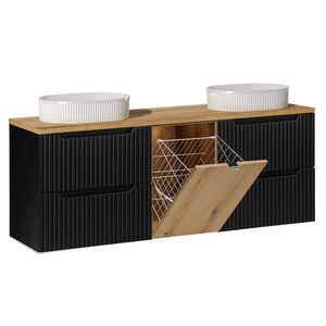 Petits-meubles DVOJUMYVADLO 160.4cm Riva Černá a dřevěná obraz