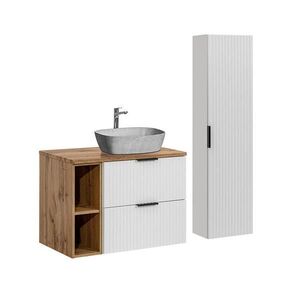 Petits-meubles KOUPELNOVÝ NÁBYTEK 80.6cm Adriel 2er-Set Bílá obraz