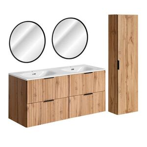 Petits-meubles KOUPELNOVÝ NÁBYTEK 120.4cm Adriel 2er-Set Dubové dřevo obraz
