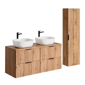 Petits-meubles KOUPELNOVÝ NÁBYTEK 120.8cm Adriel 2er-Set Dubové dřevo obraz