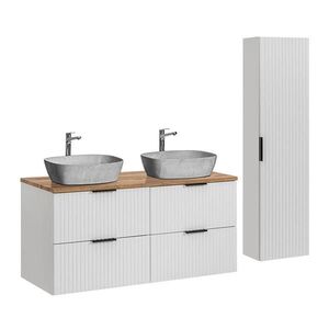 Petits-meubles KOUPELNOVÝ NÁBYTEK 120.8cm Adriel 2er-Set Bílá obraz