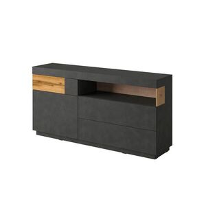 Petits-meubles SIDEBOARD Andrea Antracitově šedá a dřevo obraz