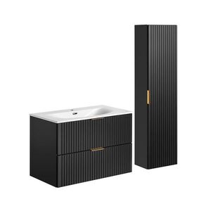 Petits-meubles KOUPELNOVÝ NÁBYTEK 80.2cm Adriel 2er-Set Matná černá obraz