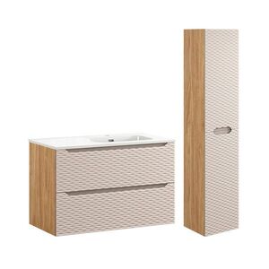 Petits-meubles KOUPELNOVÝ NÁBYTEK 90cm Elora 2er-Set Béžová a dřevo obraz