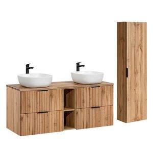 Petits-meubles KOUPELNOVÝ NÁBYTEK 140.8cm Adriel 2er-Set Dřevo obraz