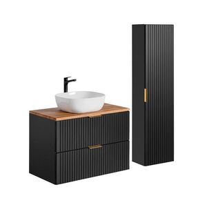 Petits-meubles KOUPELNOVÝ NÁBYTEK 80.6cm Adriel 2er-Set Černá obraz