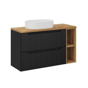 Petits-meubles UMYVADLO 100.4cm Riva Černá a dřevěná obraz