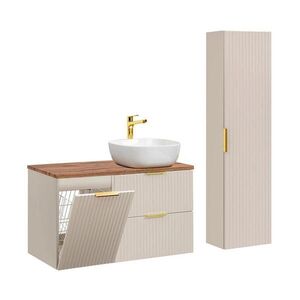 Petits-meubles KOUPELNOVÝ NÁBYTEK 100.8cm Adriel 2er-Set Kašmír a dřevo obraz