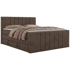 MKS POSTEL BOXSPRING INERO DUO KING 180/200 - Hnědá Samet - Topper Visco - H3 obraz