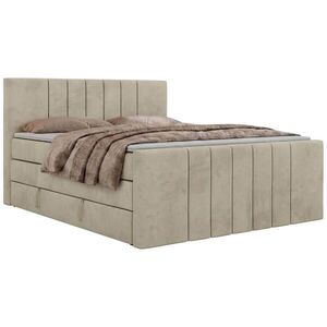 MKS POSTEL BOXSPRING INERO DUO KING 180/200 - Béžová Samet - Topper T25 - H4 obraz