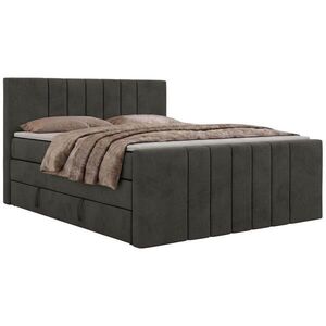 MKS POSTEL BOXSPRING INERO DUO KING 180/200 - Tmavě šedá Samet - Topper T25 - H4 obraz