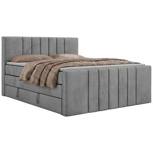 MKS POSTEL BOXSPRING INERO DUO KING 140/200 - Světle šedá Samet - Topper T25 - H3 obraz
